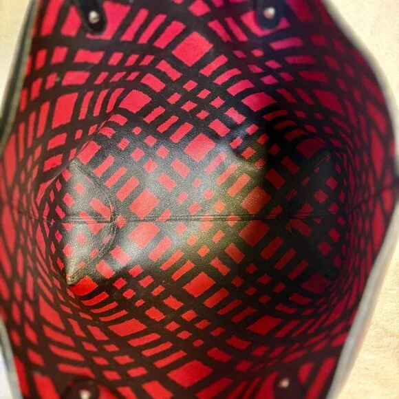 Coach Reversible Red and Black City Tote with Matching Pouch, Scarf and Charm - Picture 9 of 13